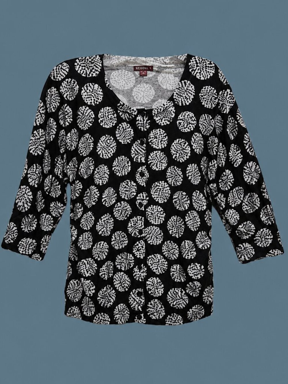 Merona Black/White 3/4 Sleeve Soft Knit Sweater - XXL